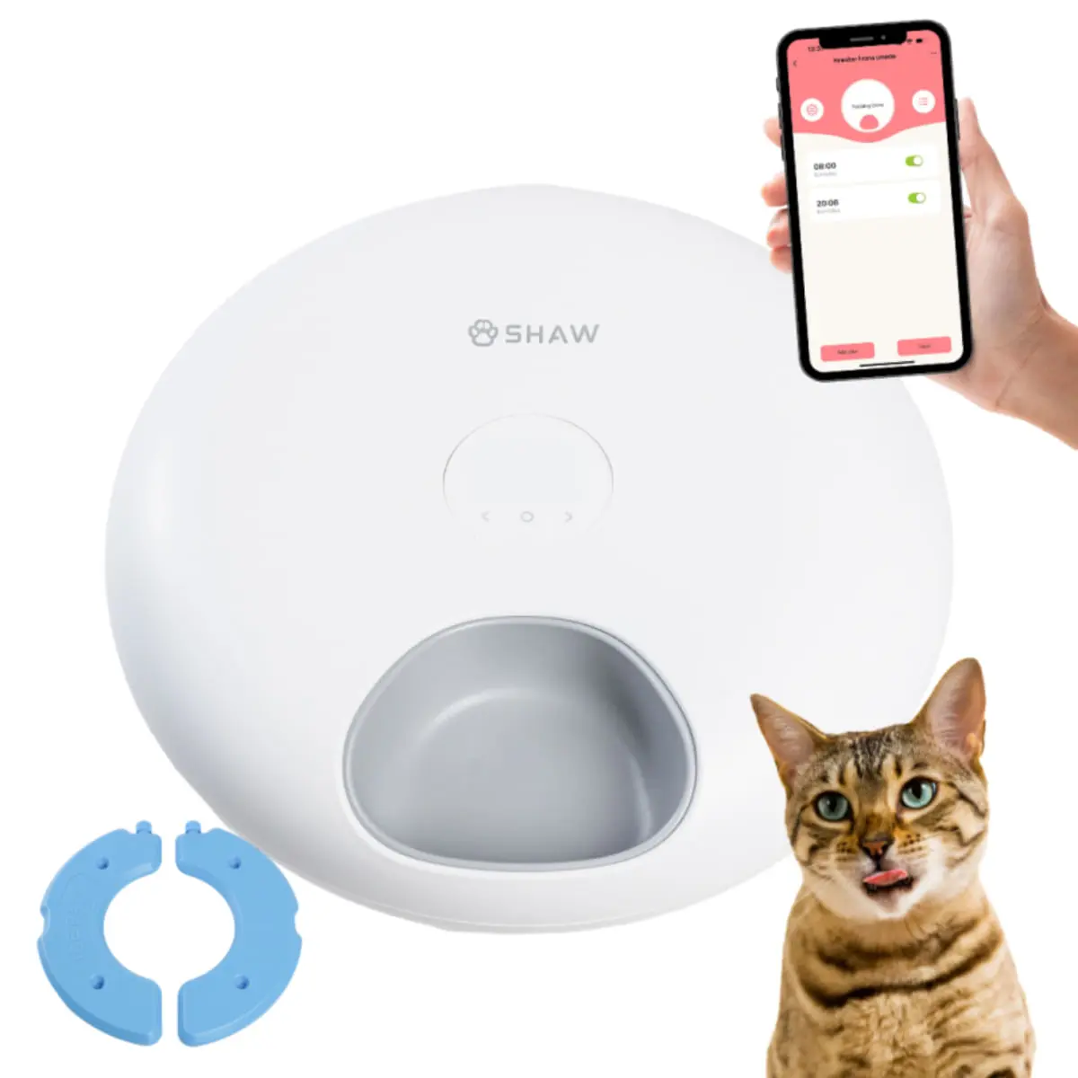 SHAW Smart 6, hranitor automat caini, 1 bol asimetric, programabil, aplicatie mobila, cu racire (acumulator frigorific), plastic SHAW Smart 6, hranitor automat caini si pisici, 1 bol asimetric, programabil, aplicatie mobila, cu racire (acumulator frigori