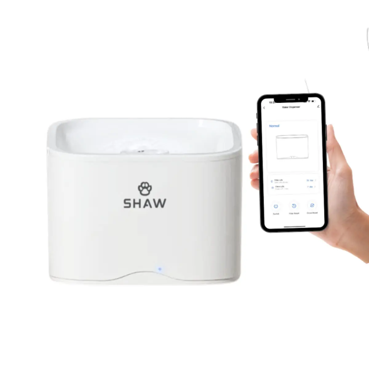 SHAW Smart, fantana pisici, patrata, aplicatie mobila, plastic, XS-S(2.5l)