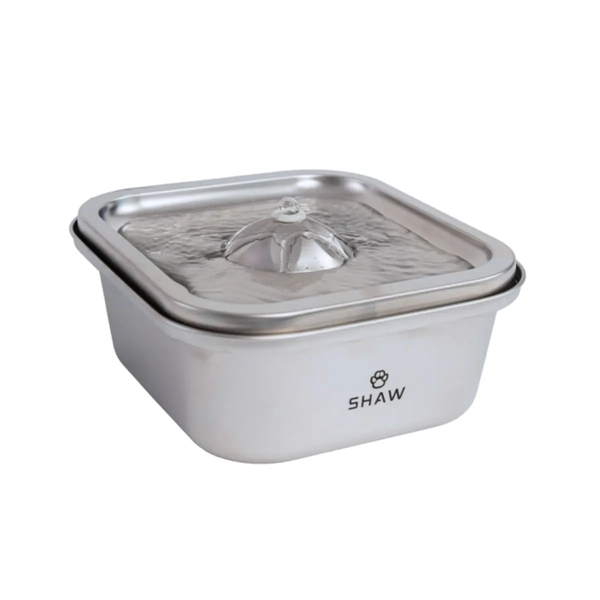 SHAW Clasic 8, fantana caini, patrat, aplicatie mobila, inox SHAW Clasic 8, fantana caini si pisici, patrat, aplicatie mobila, inox, argintiu, XS-M(4l) - Image 3