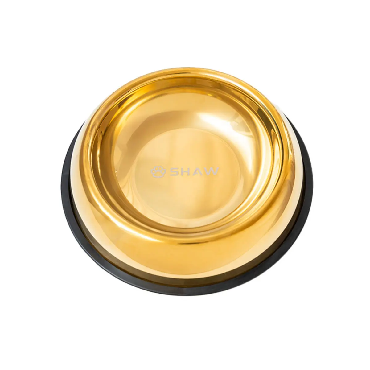 SHAW, castron caini, rotund, antiderapant, inox, auriu, S-L(⌀26cm) - Image 4