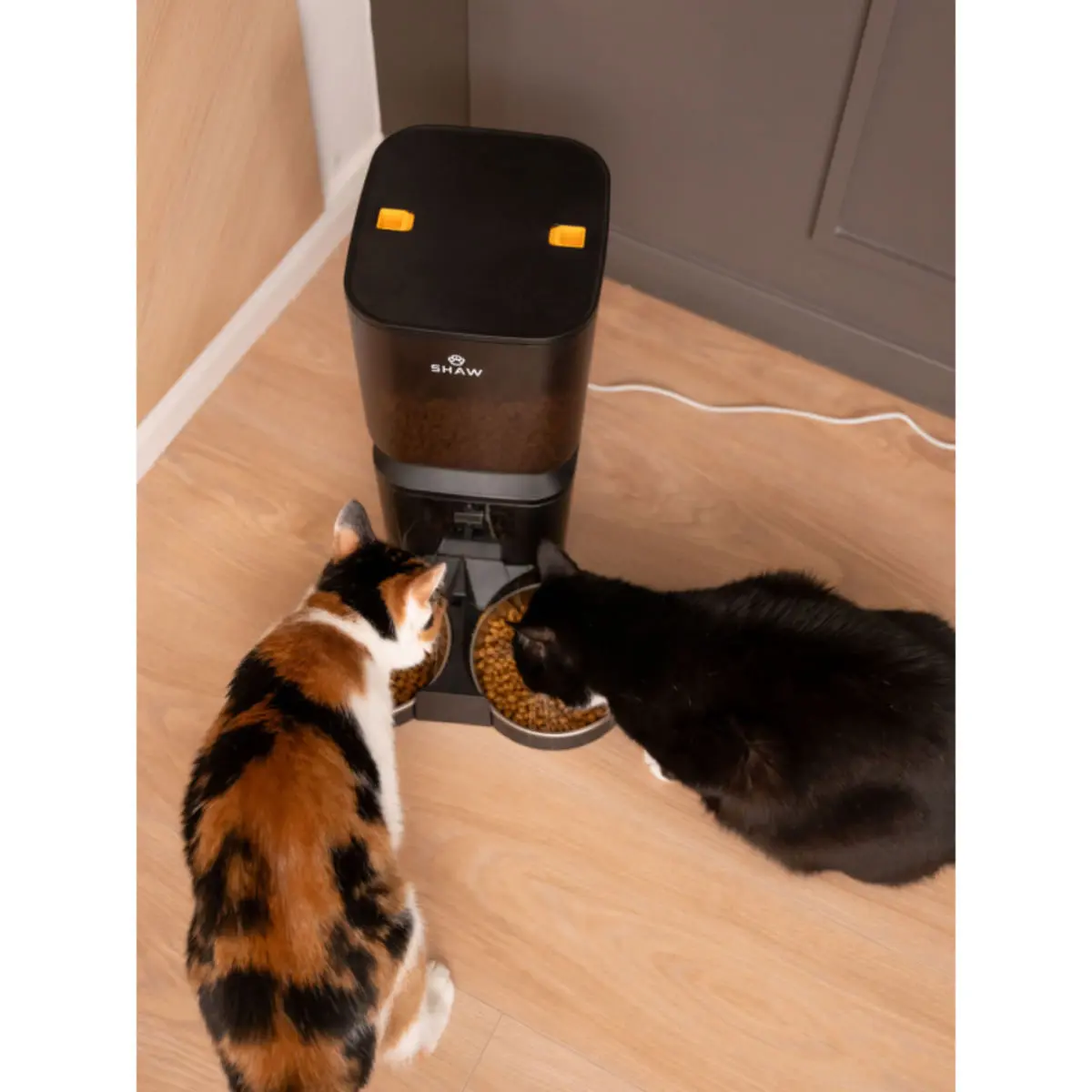 SHAW Smart, hranitor automat caini, 2 boluri rotunde, programabil, aplicatie mobila, PVC SHAW Smart, hranitor automat caini si pisici, 2 boluri rotunde, programabil, aplicatie mobila, PVC, negru, XS-S(7l) - Image 5