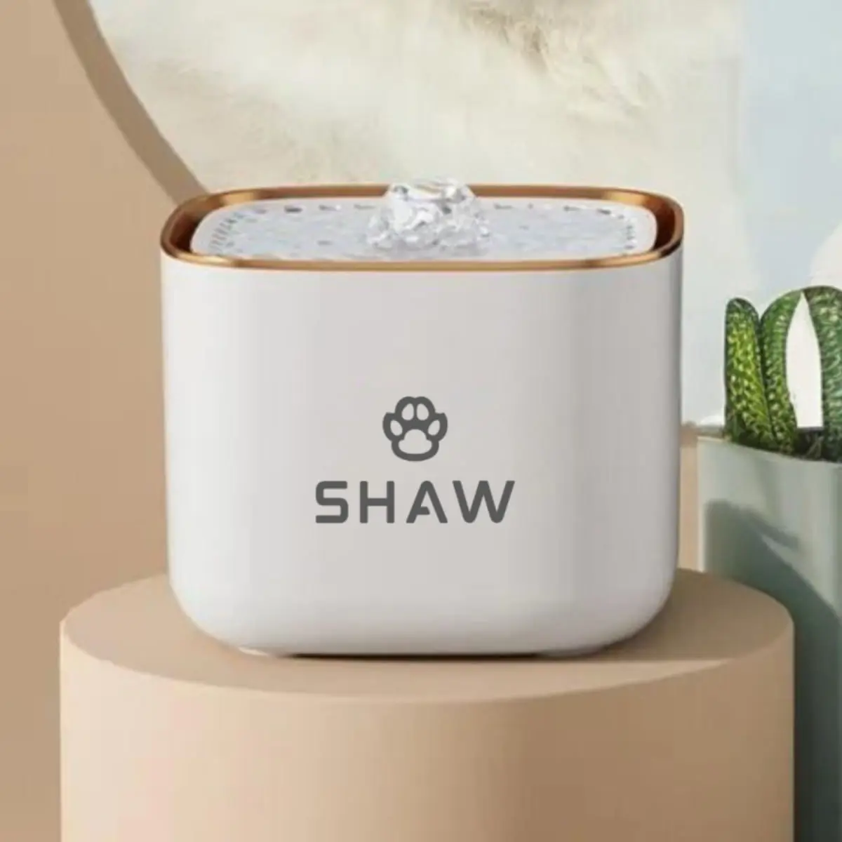 SHAW, fantana caini, patrata, plastic SHAW, fantana caini si pisici, patrata, plastic, alb, XS-S(3l, 18x18cm) - Image 6