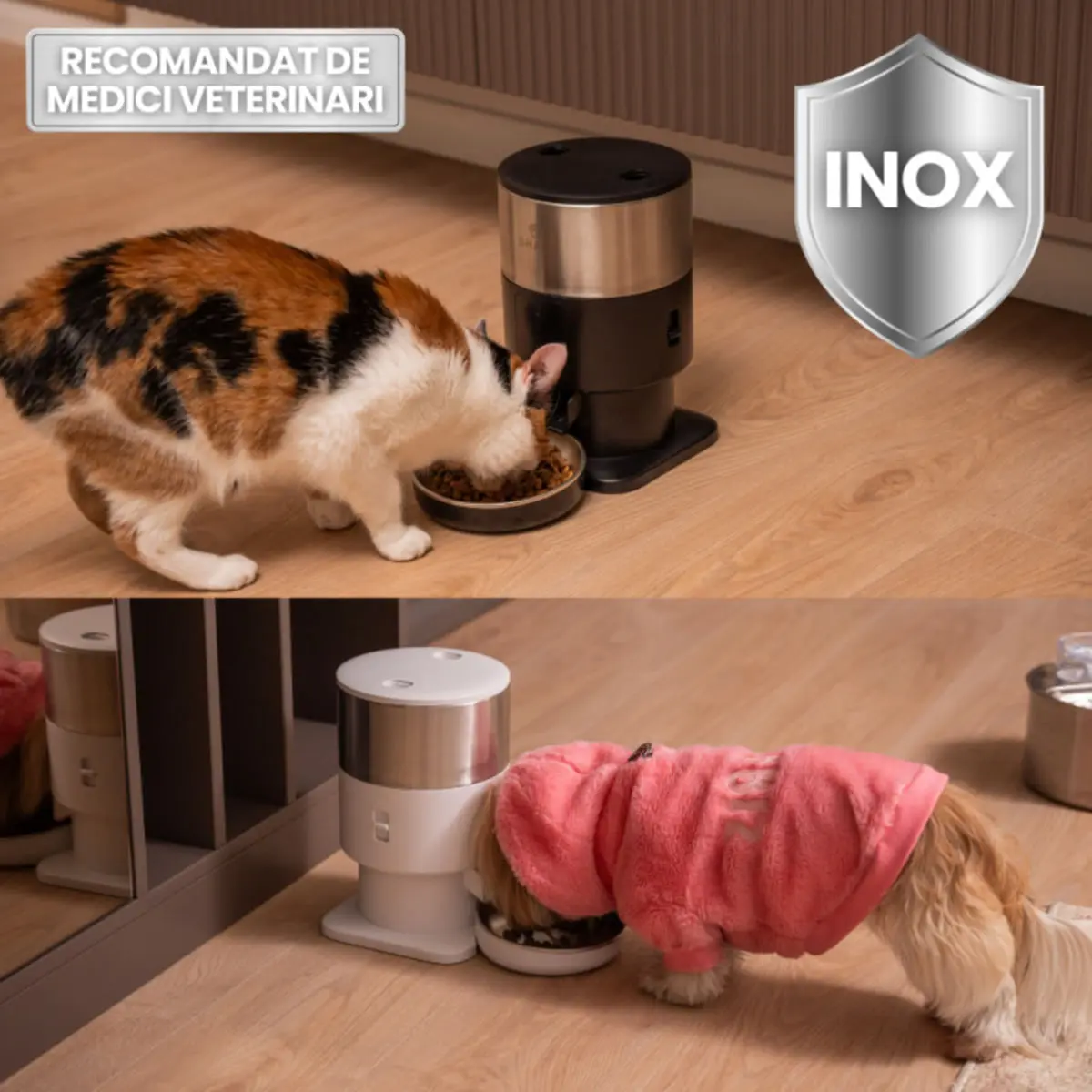 SHAW PRO V3 Mini, hranitor automat caini, 1 bol rotund, programabil, aplicatie mobila, PVC SHAW PRO V3 Mini, hranitor automat caini si pisici, 1 bol rotund, programabil, aplicatie mobila, PVC, negru, XS-S(2l) - Image 3