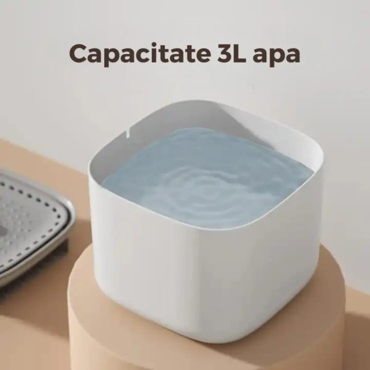 SHAW, fantana caini, patrata, plastic SHAW, fantana caini si pisici, patrata, plastic, gri, XS-S(3l, 18x18cm) - Image 5