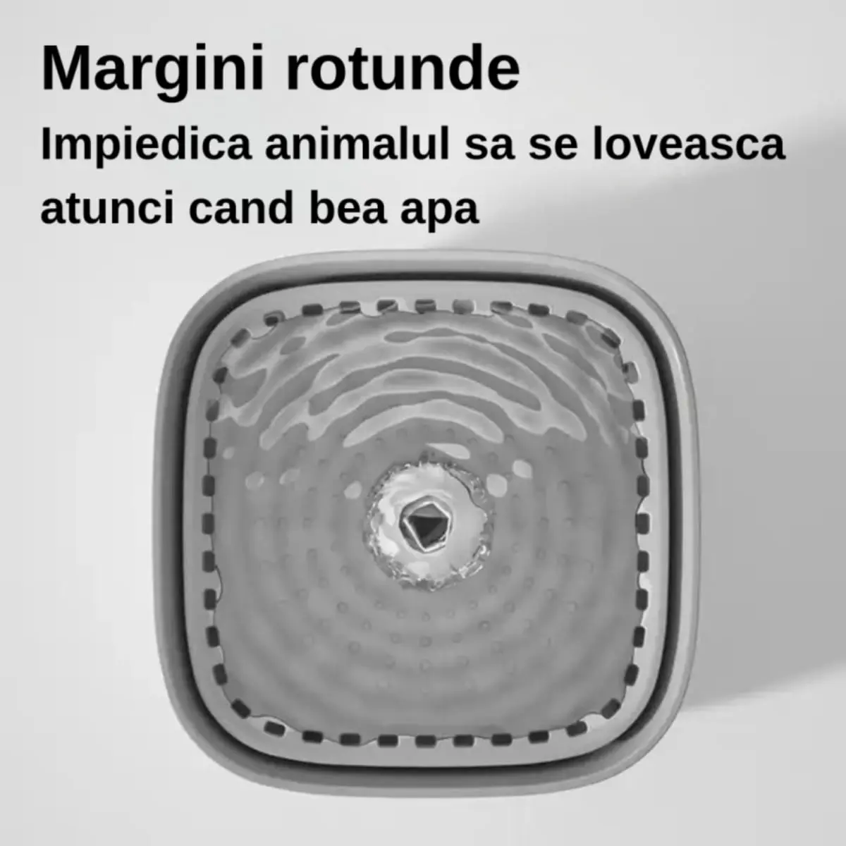 SHAW, fantana caini, patrata, plastic SHAW, fantana caini si pisici, patrata, plastic, gri, XS-S(3l, 18x18cm) - Image 6