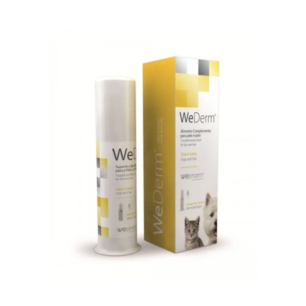 WEPHARM WeDerm, supliment piele & blana caini, suspensie orala WEPHARM WeDerm, XS-XL, supliment piele & blana caini si pisici, flacon cu aplicator, 100ml suspensie orala - Image 2