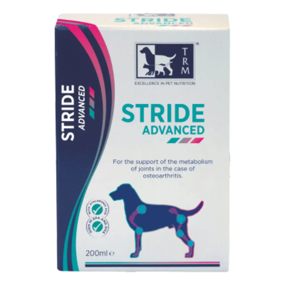 TRM Stride Advanced, supliment sistem articular caini, suspensie orala TRM Stride Advanced, XS-XL, supliment sistem articular caini, flacon, 500ml suspensie orala