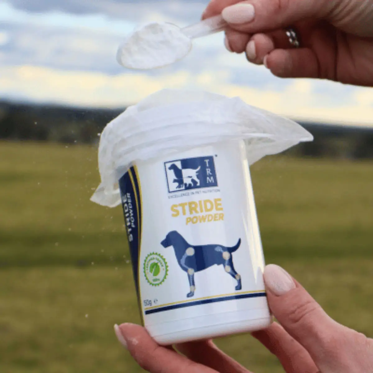 TRM Stride Powder, supliment sistem articular caini, pudra TRM Stride Powder, XS-XL, supliment sistem articular caini, flacon, 500g pudra - Image 3