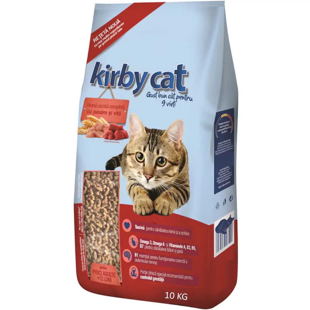 KIRBY CAT, Pasare si Vita, hrana uscata pisici, 10kg - Image 2