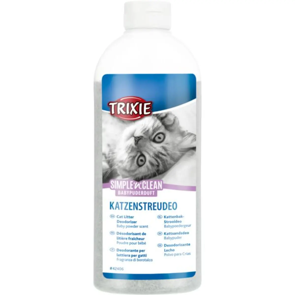 TRIXIE Simple'n'Clean Baby Powder, odorizant litiera pisici, Talc, 750g
