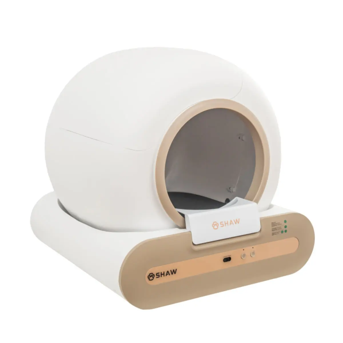 SHAW Smart Plus, litiera automata pisici, cu filtru, auto-curatare, aplicatie mobila, ionizare, alb, ⌀24.5x53x48.5x50.5 cm - Image 2