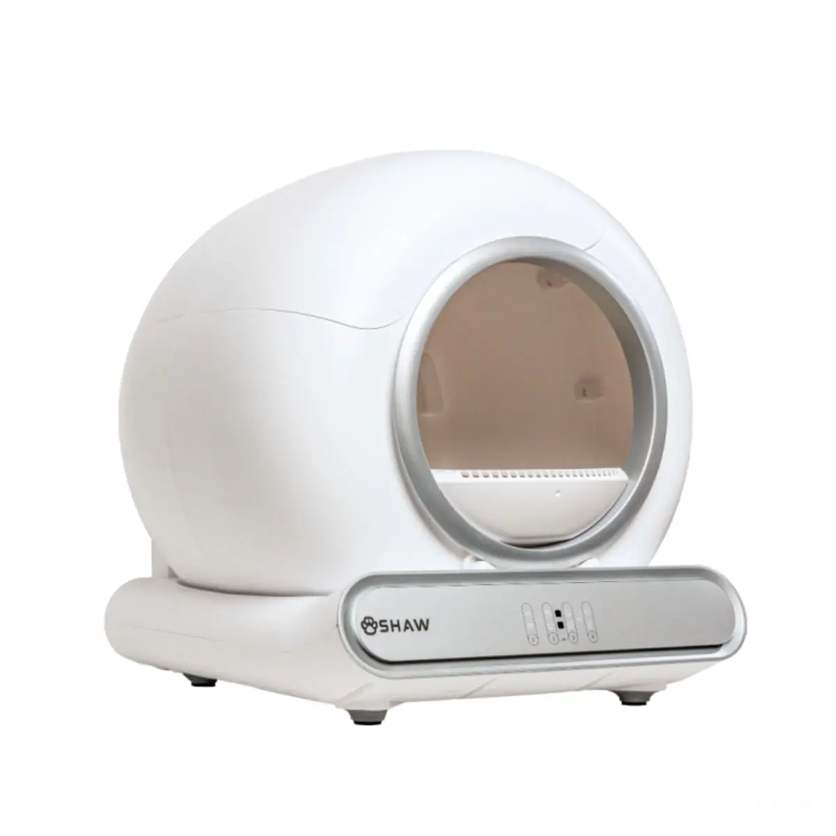 SHAW Smart V3, litiera automata pisici, cu filtru, auto-curatare, aplicatie mobila, ionizare, alb, 48x50.1 cm