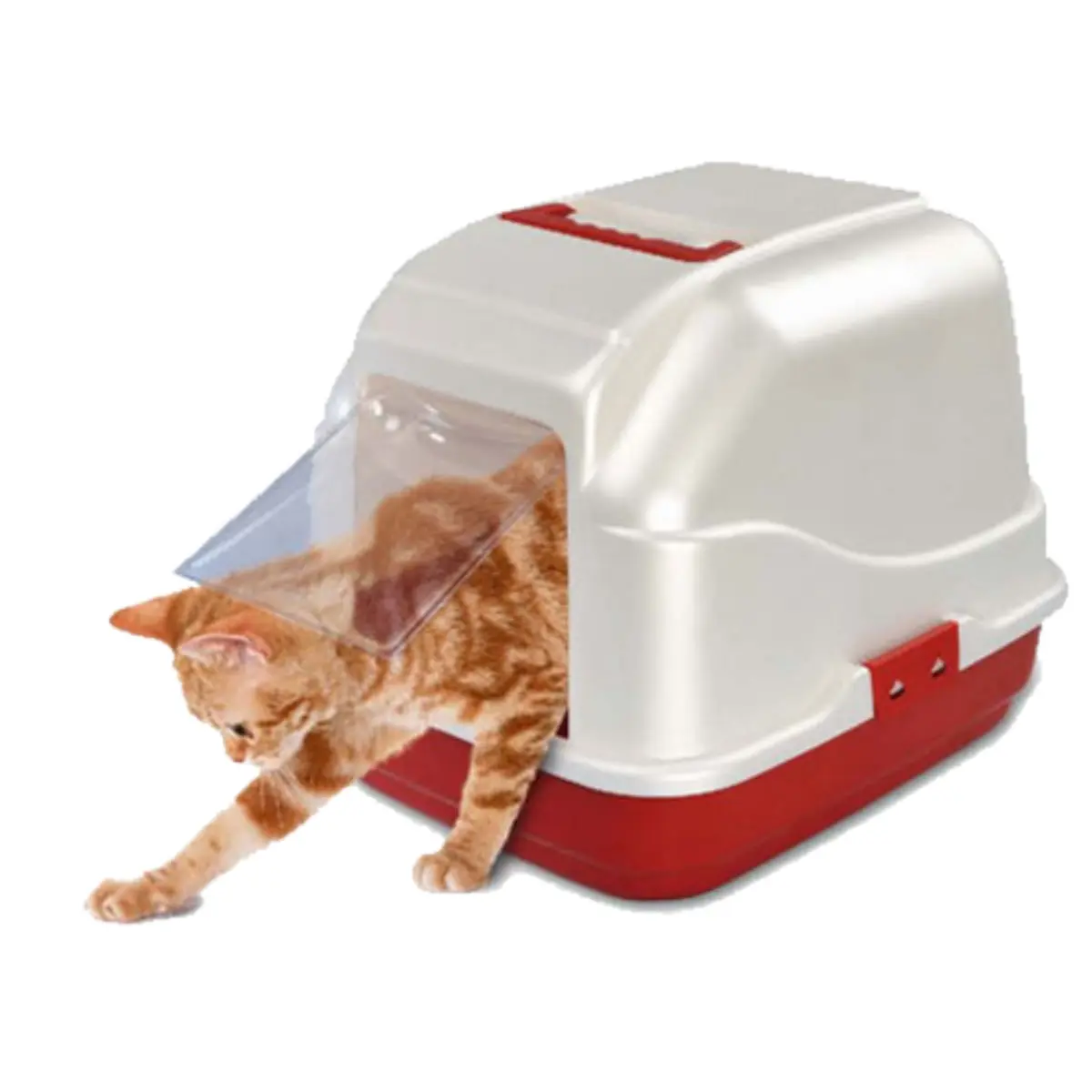 IMAC My Cat Mixt, litiera acoperita pisici, alb si rosu, 50x40x40 cm