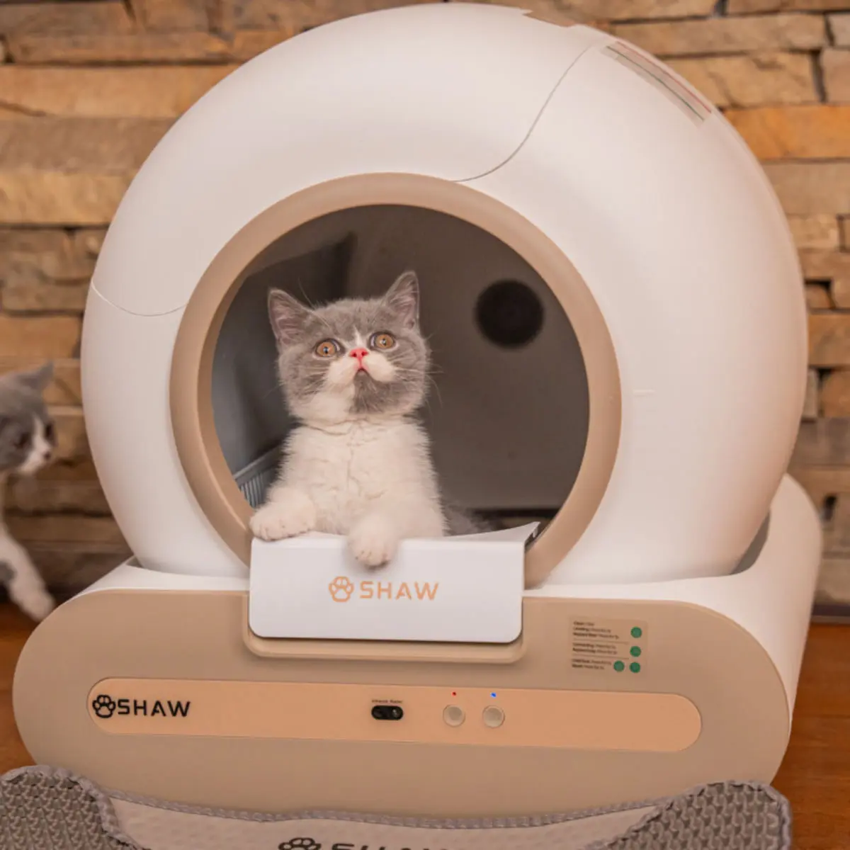 SHAW Smart Plus, litiera automata pisici, cu filtru, auto-curatare, aplicatie mobila, ionizare, alb, ⌀24.5x53x48.5x50.5 cm - Image 7
