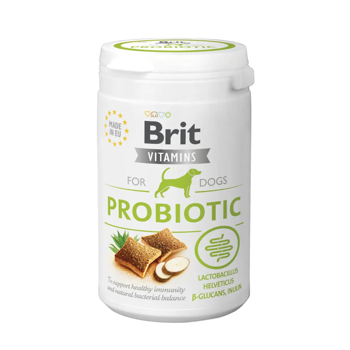 BRIT Vitamins Postbiotics, XS-XL, Pui, cutie recompense functionale caini, sistem digestiv, 150g