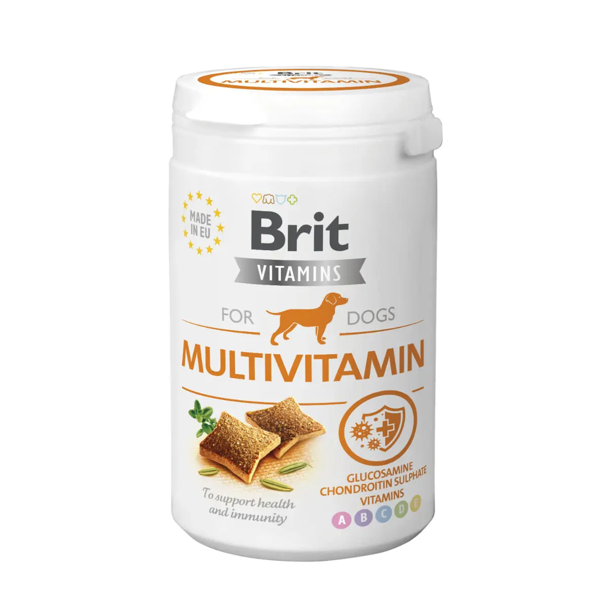 BRIT Vitamins Multivitamin, XS-XL, Pui, cutie recompense functionale fara cereale caini, imunitate, 150g