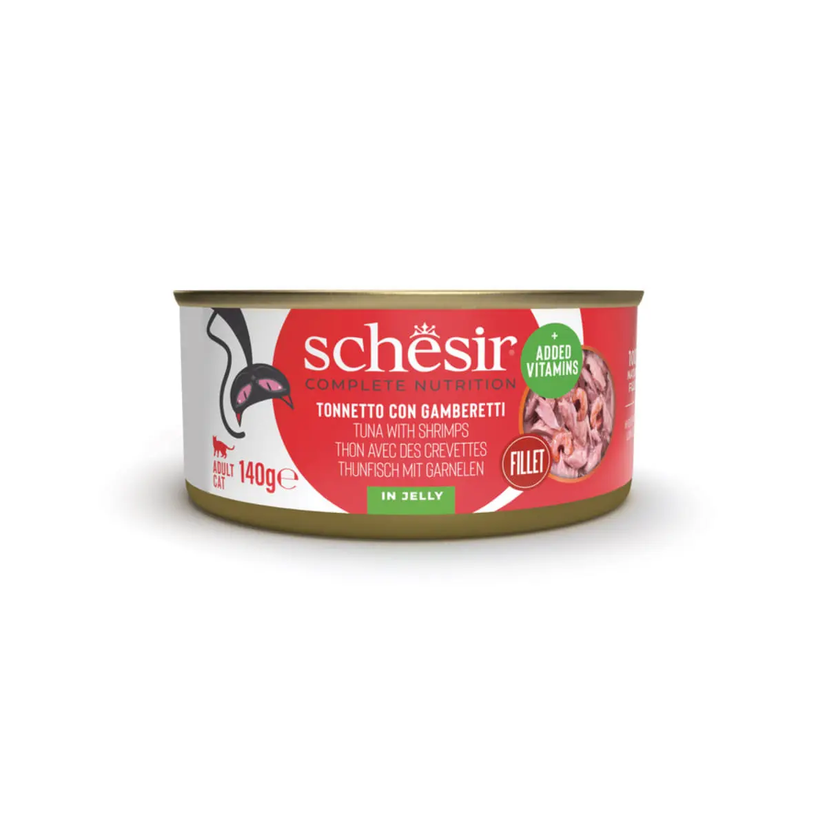 SCHESIR, Ton si Creveti, conserva hrana umeda pisici, (in aspic), 140g - Image 2