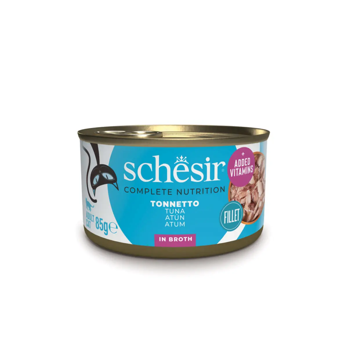 SCHESIR Complete Nutrition, Ton, conserva hrana umeda pisici, (in supa), 85g - Image 2
