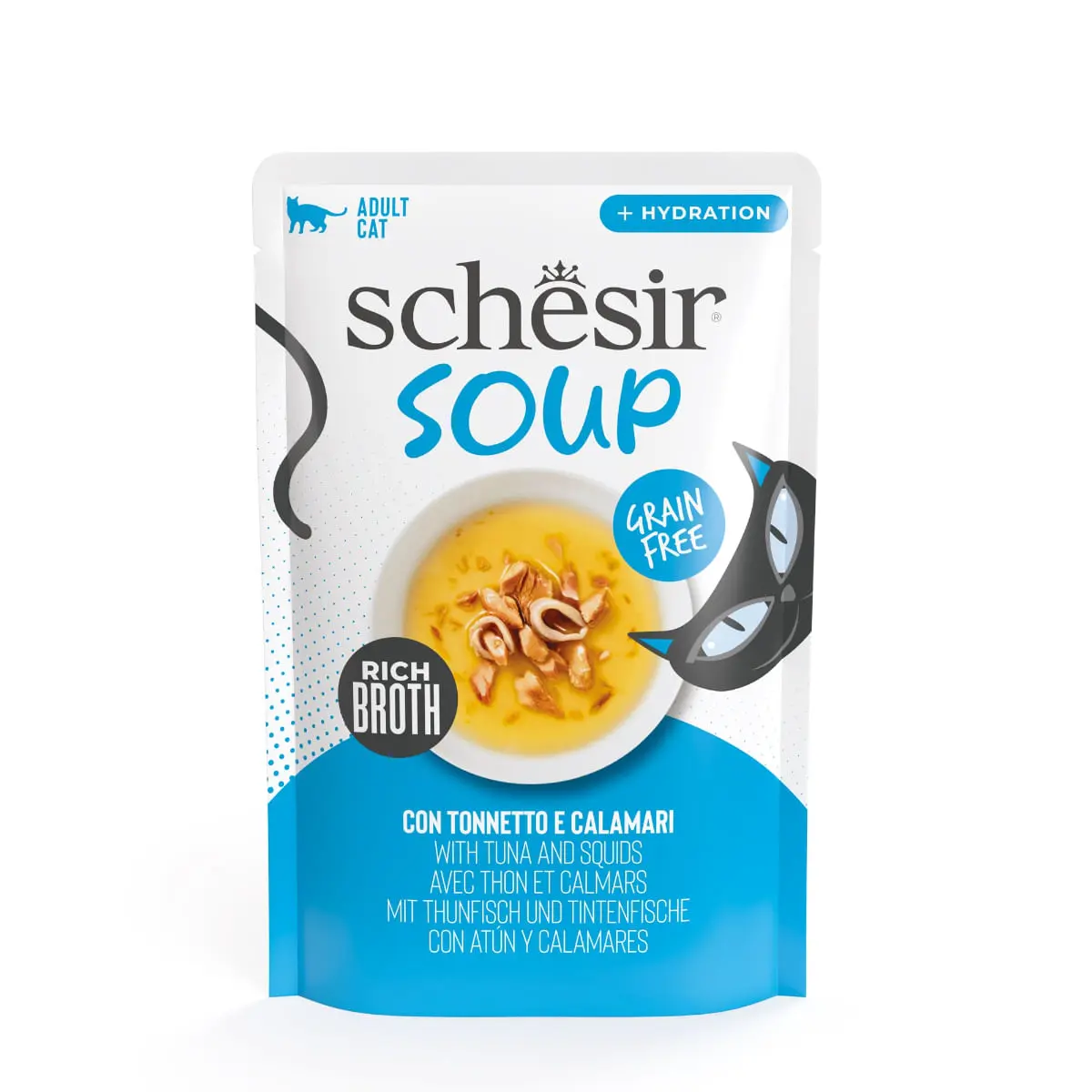 SCHESIR Complementary Soup, Ton si Calamar, plic hrana umeda fara cereale pisici, (in supa), 40g - Image 2