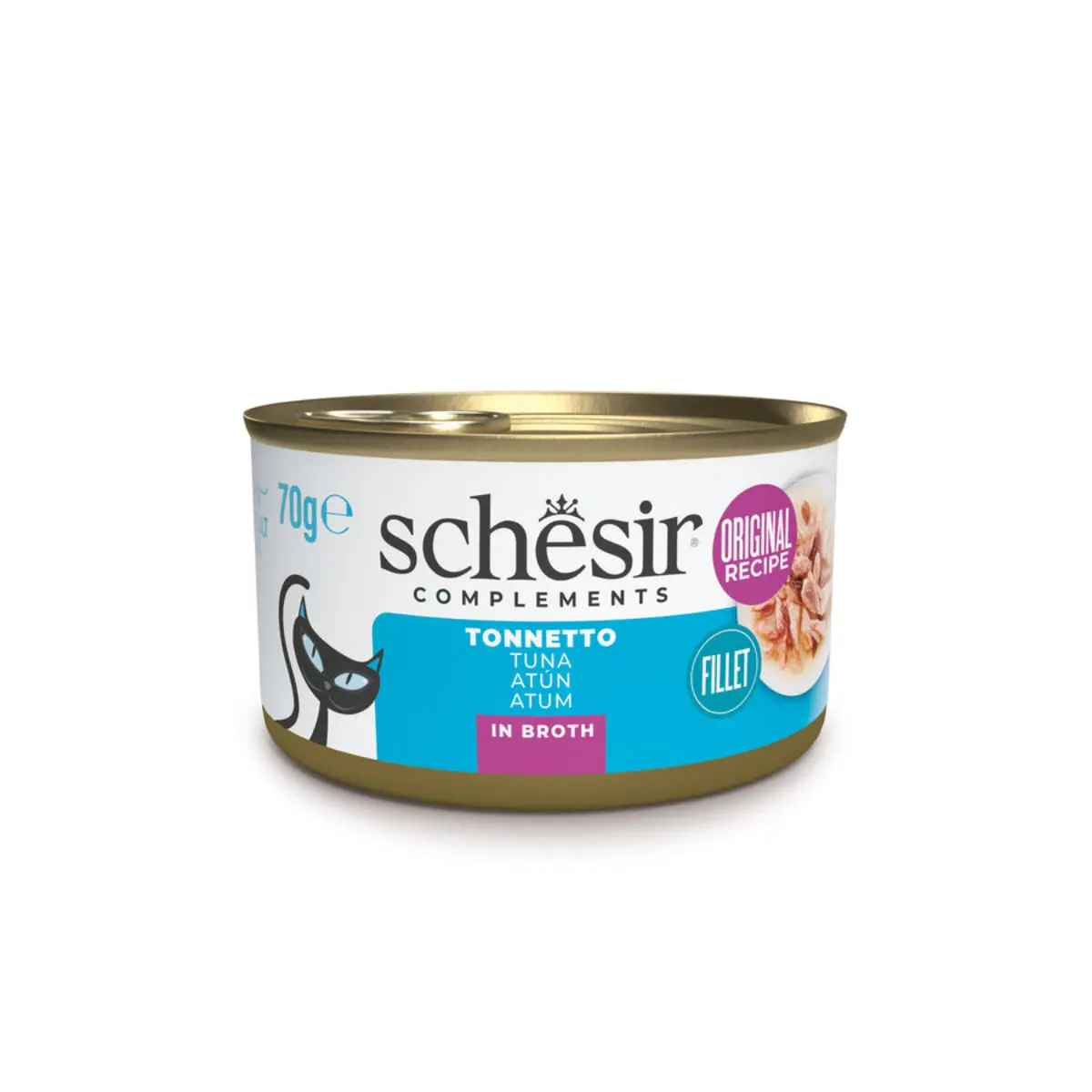 SCHESIR Complementary In Broth, Ton, conserva hrana umeda pisici, (in supa), 70g - Image 2
