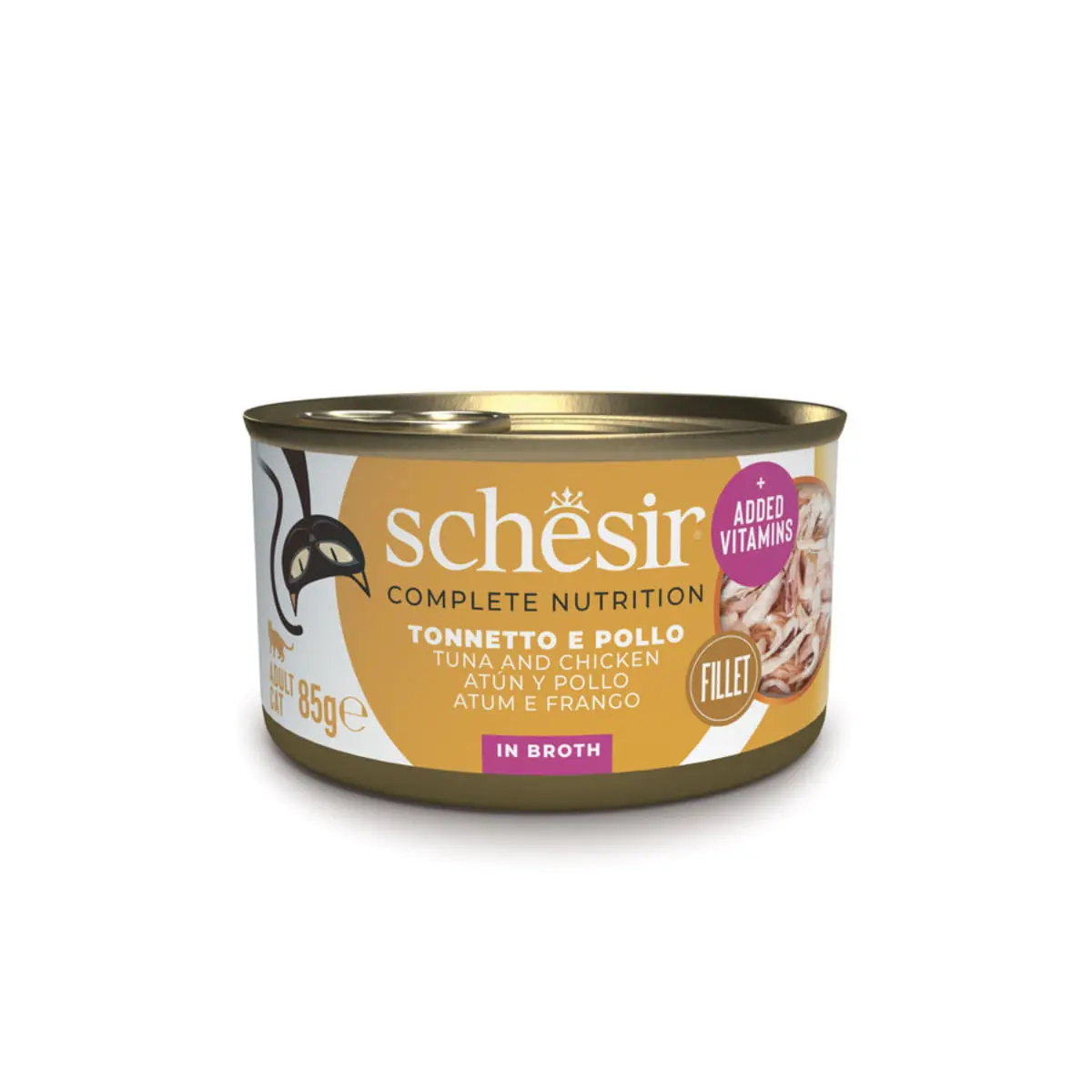 SCHESIR Complete Nutrition, Ton si Pui, conserva hrana umeda pisici, (in supa), 85g - Image 2