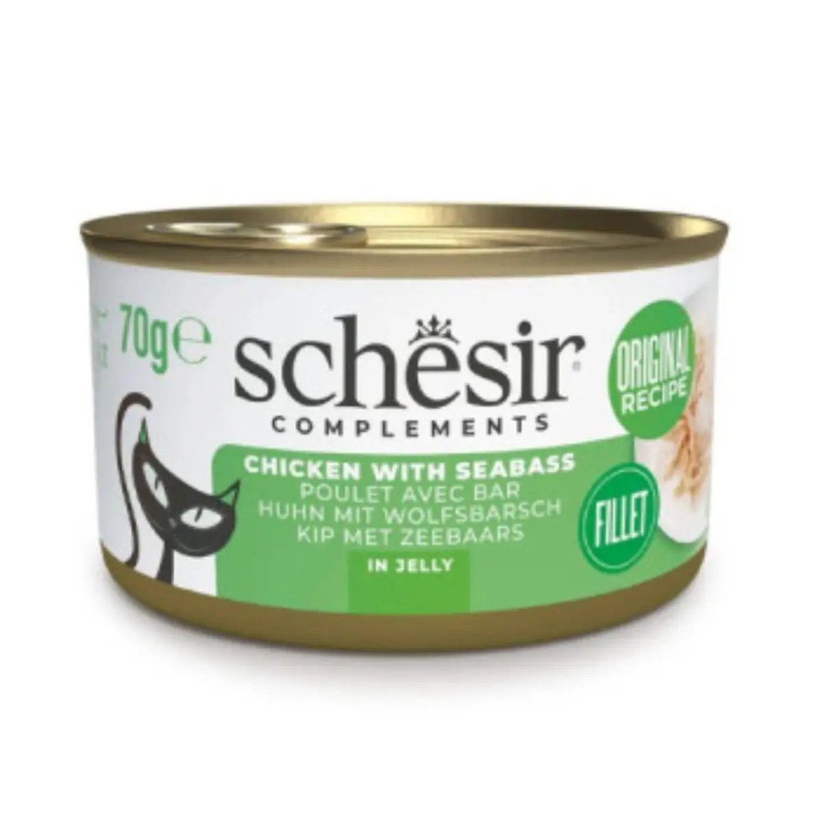 SCHESIR Complementary In Jelly, Pui si Biban, conserva hrana umeda pisici, (in aspic), 70g