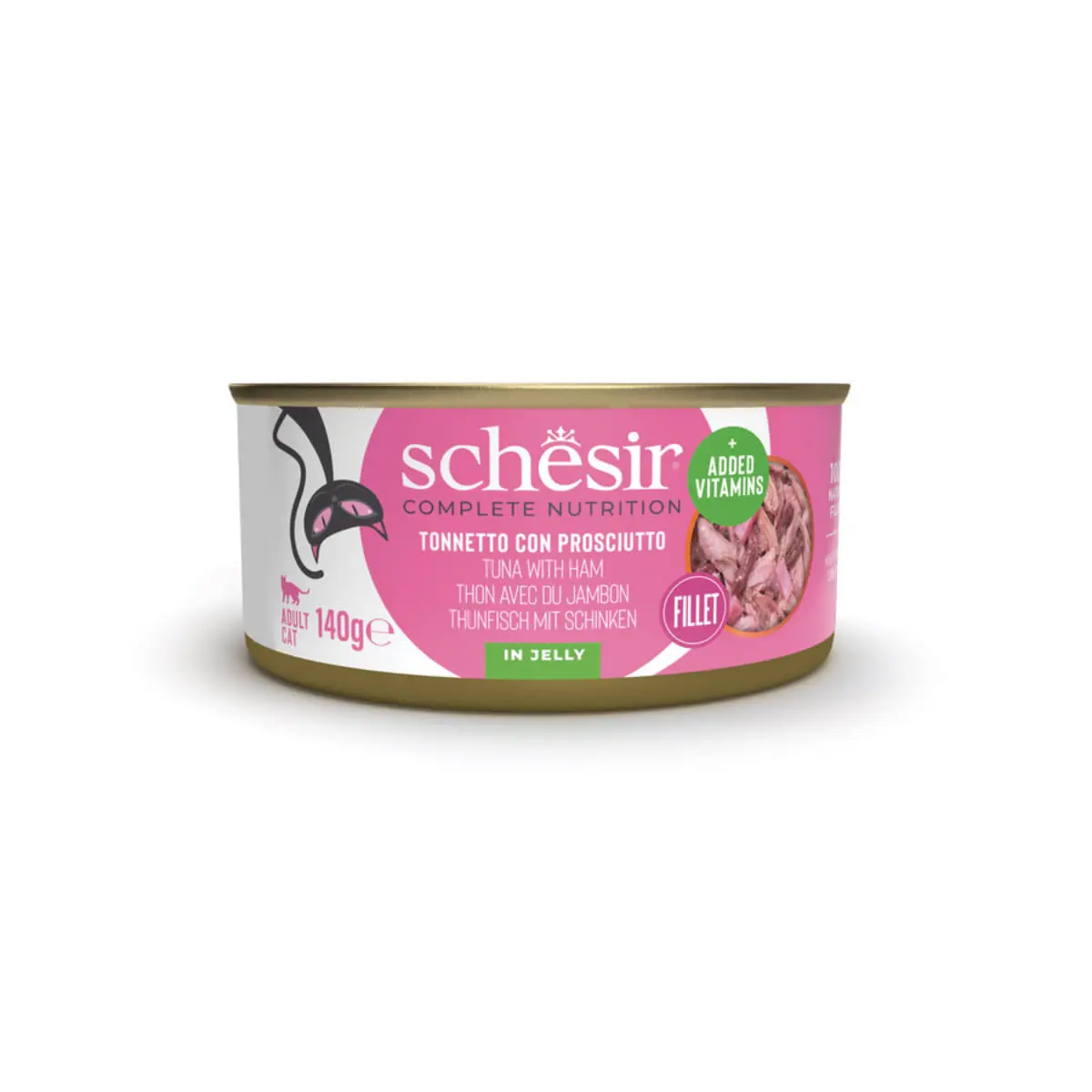 SCHESIR Complete Nutrition, Ton si Sunca, conserva hrana umeda pisici, (in aspic), 140g