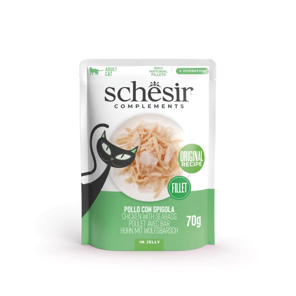 SCHESIR Complementary In Jelly, Pui si Biban, plic hrana umeda pisici, (in aspic), 70g - Image 2