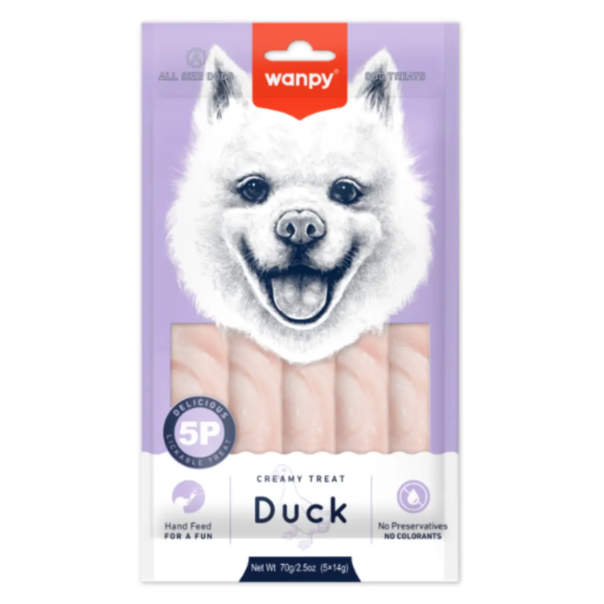 WANPY Creamy Treat, XS-M, Rata, punguta recompense caini, (piure), 70g