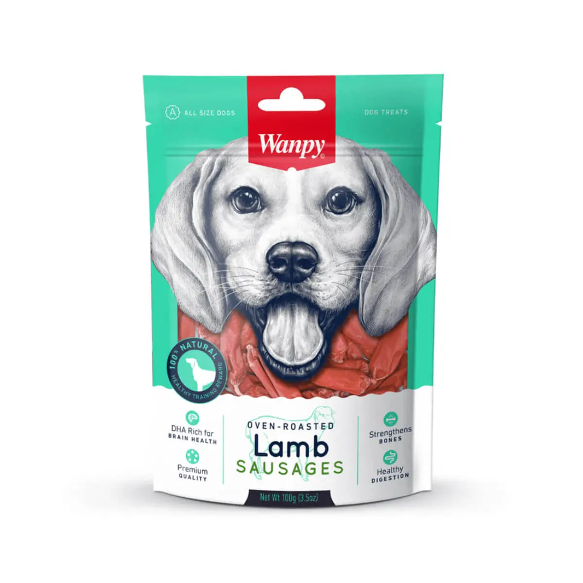 WANPY Sausages, XS-M, Miel, punguta recompense caini, 100g - Image 2