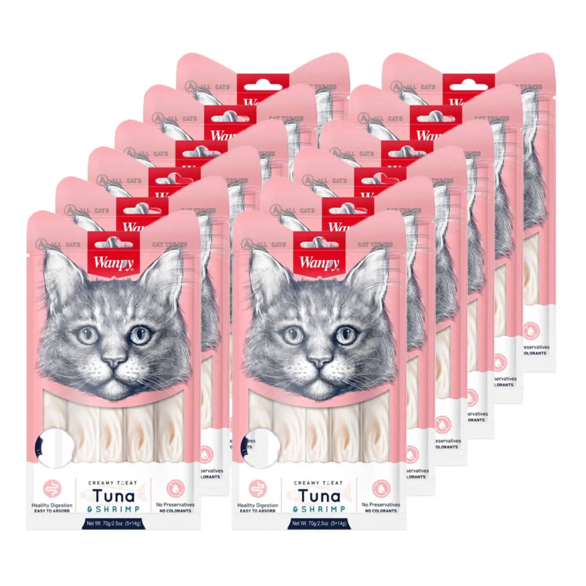 WANPY Creamy Treat, Ton si Somon, punguta recompense pisici, (piure), 350g - Image 6