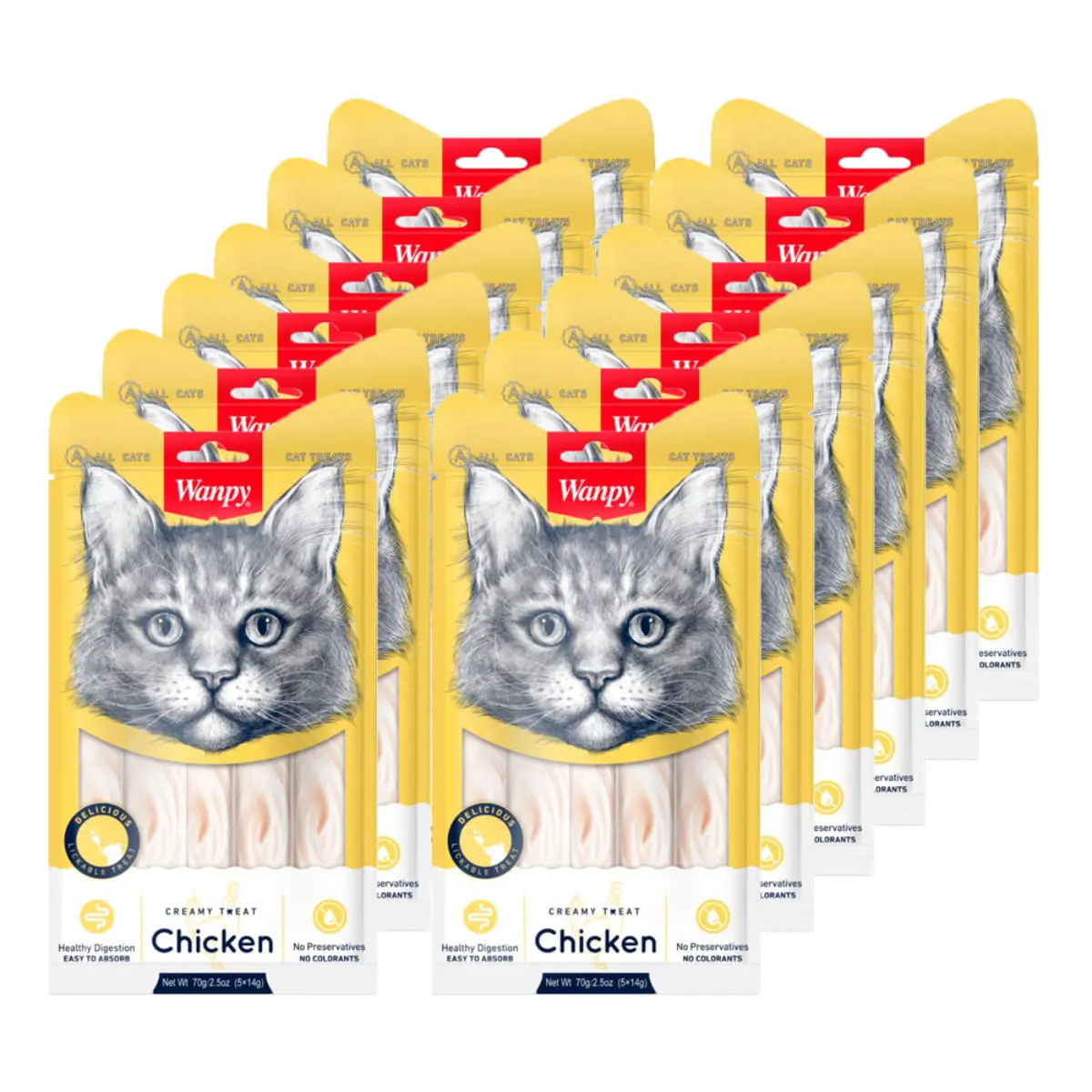 WANPY Creamy Treat, Pui, punguta recompense monoproteica pisici, (piure), 70g - Image 6