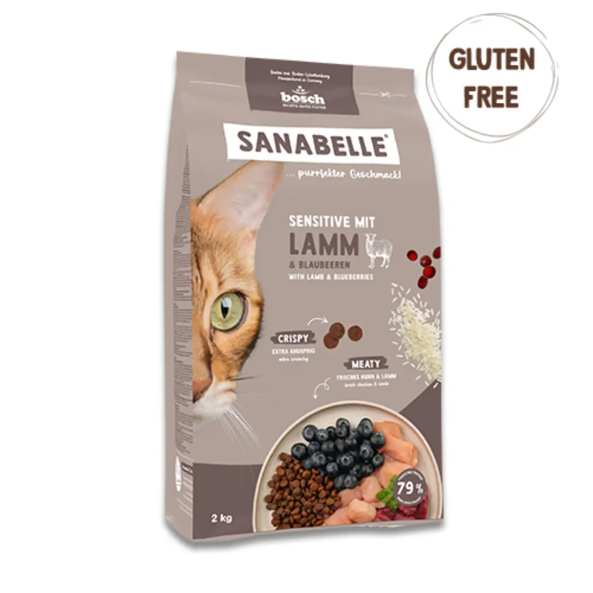 SANABELLE Sensitive, Miel si Afine, hrana uscata pisici, sistem digestiv, 8kg - Image 2