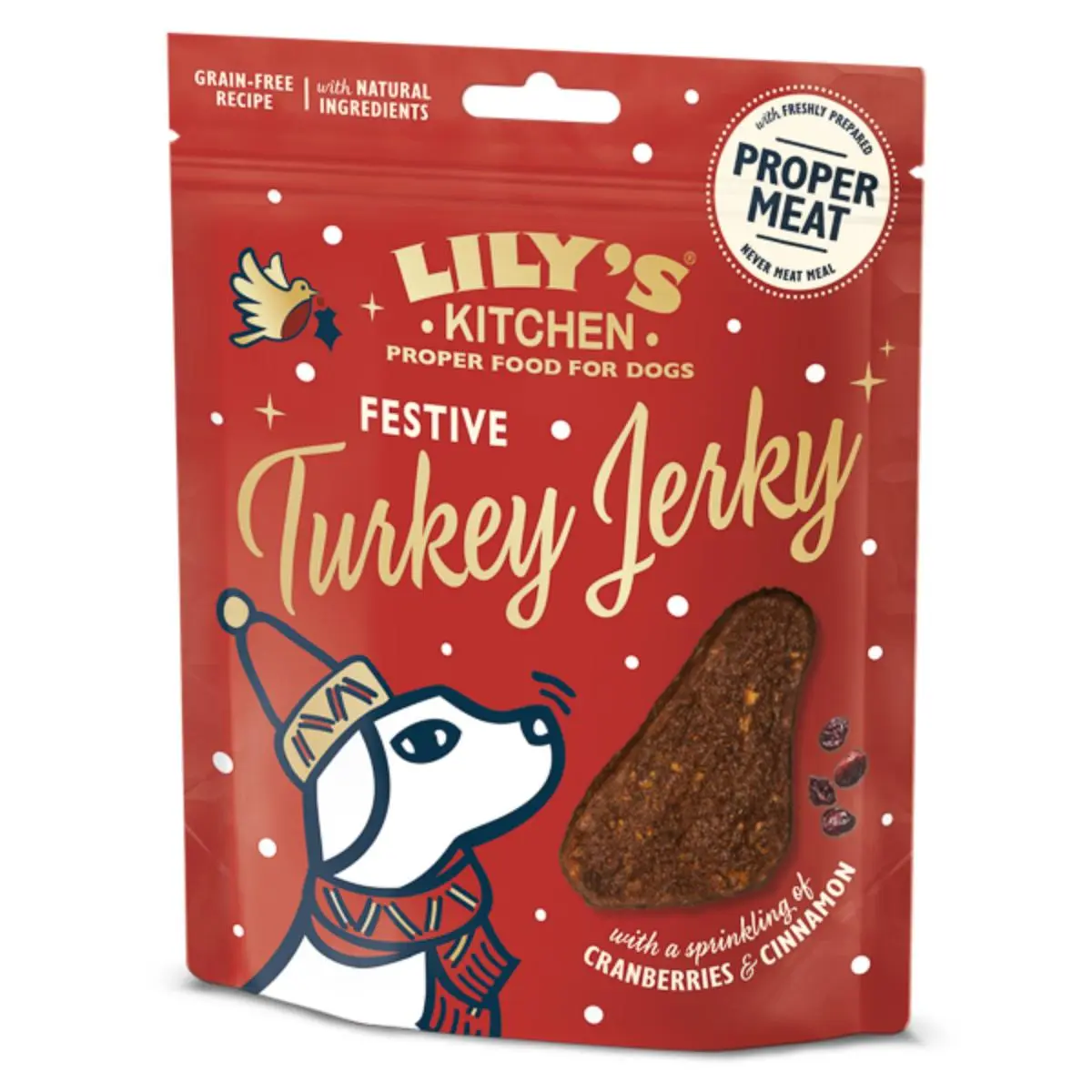 LILY'S KITCHEN Christmas Festive Jerky, XS-XL, Curcan, punguta recompense fara cereale caini, 70g - Image 2