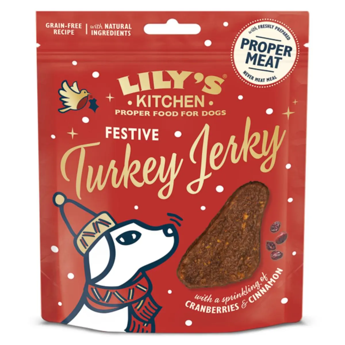 LILY'S KITCHEN Christmas Festive Jerky, XS-XL, Curcan, punguta recompense fara cereale caini, 70g - Image 3