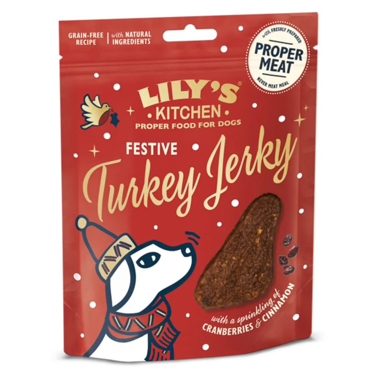LILY'S KITCHEN Christmas Festive Jerky, XS-XL, Curcan, punguta recompense fara cereale caini, 70g - Image 4