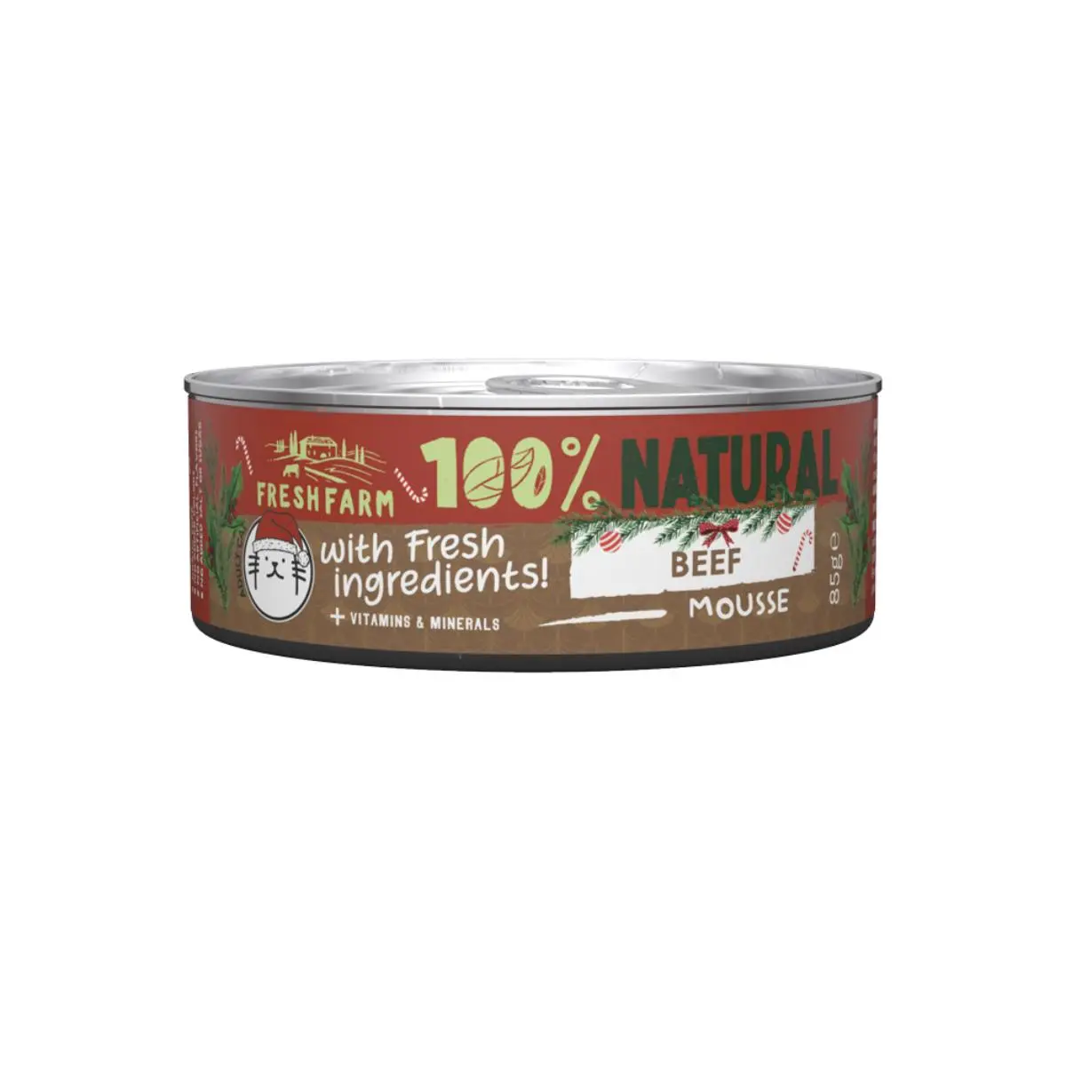 FRESH FARM Christmas Edition Mousse, Vita, conserva hrana umeda fara cereale pisici, (pate), 85g