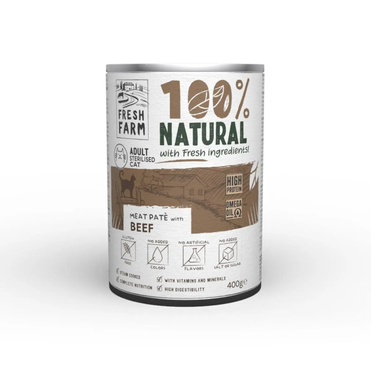 FRESH FARM Smooth Sterilised, Vita, conserva hrana umeda pisici sterilizate, (pate), 400g - Image 2
