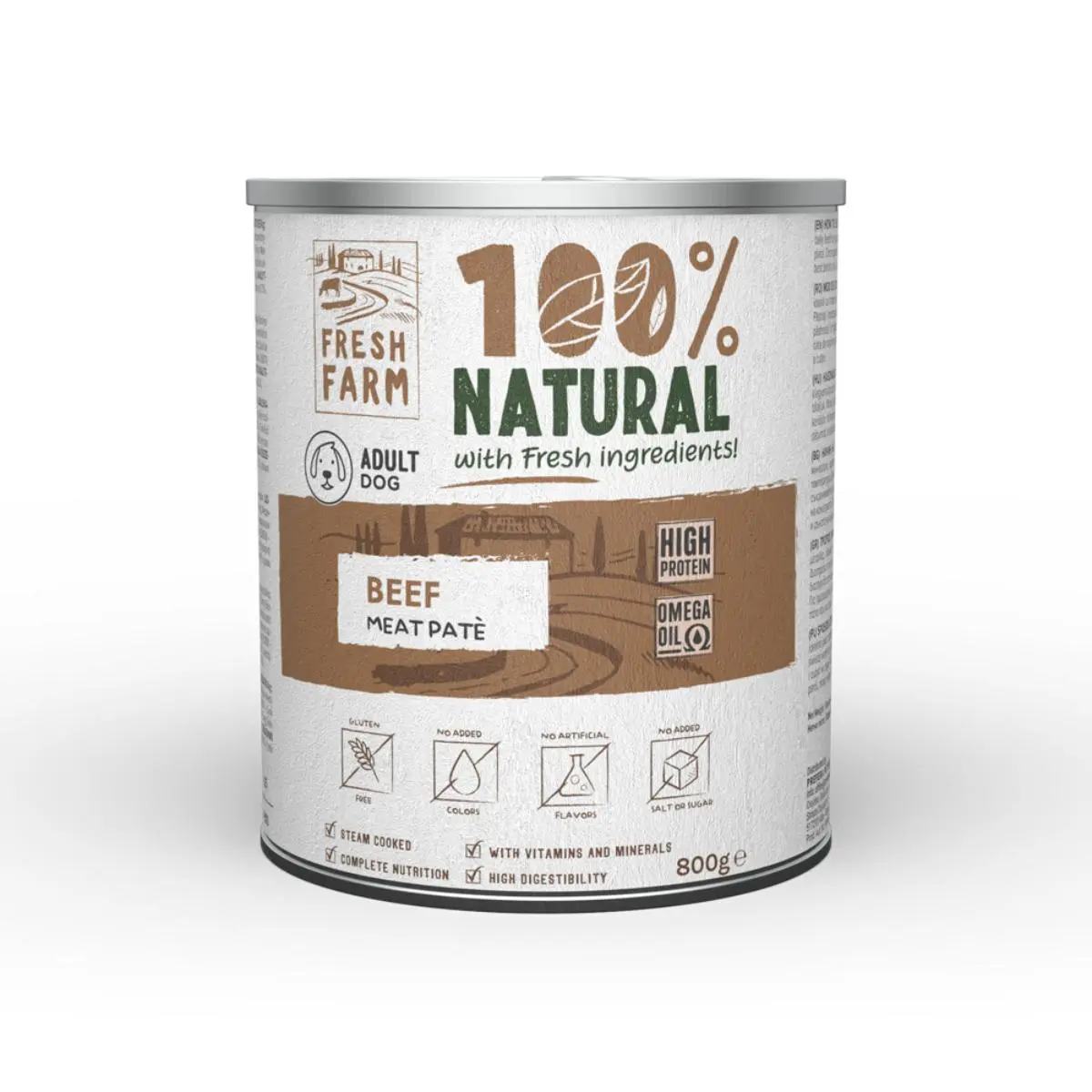 FRESH FARM Smooth, XS-XL, Vita, conserva hrana umeda caini, (pate), 800g