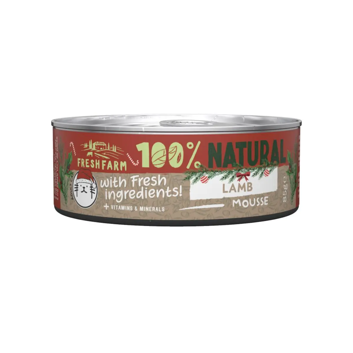 FRESH FARM Christmas Edition Mousse, Miel, conserva hrana umeda fara cereale pisici, (pate), 85g - Image 2