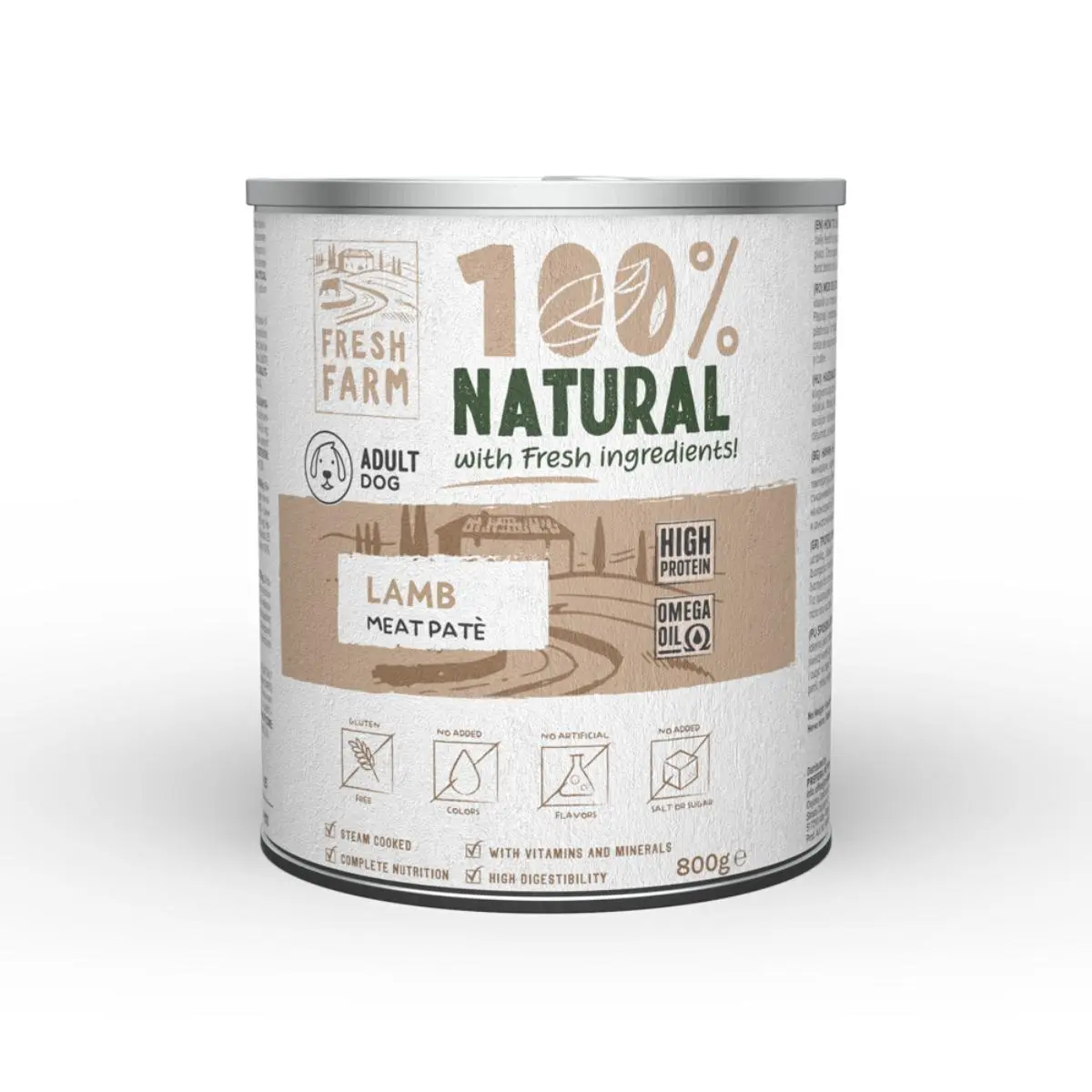 FRESH FARM Smooth, XS-XL, Miel, conserva hrana umeda caini, (pate), 800g