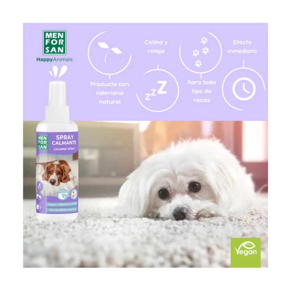 MENFORSAN Spray Calmant, supliment sistem nervos & calmante caini, spray MENFORSAN Spray Calmant, XS-XL, supliment sistem nervos & calmante caini, flacon, 60ml spray - Image 3