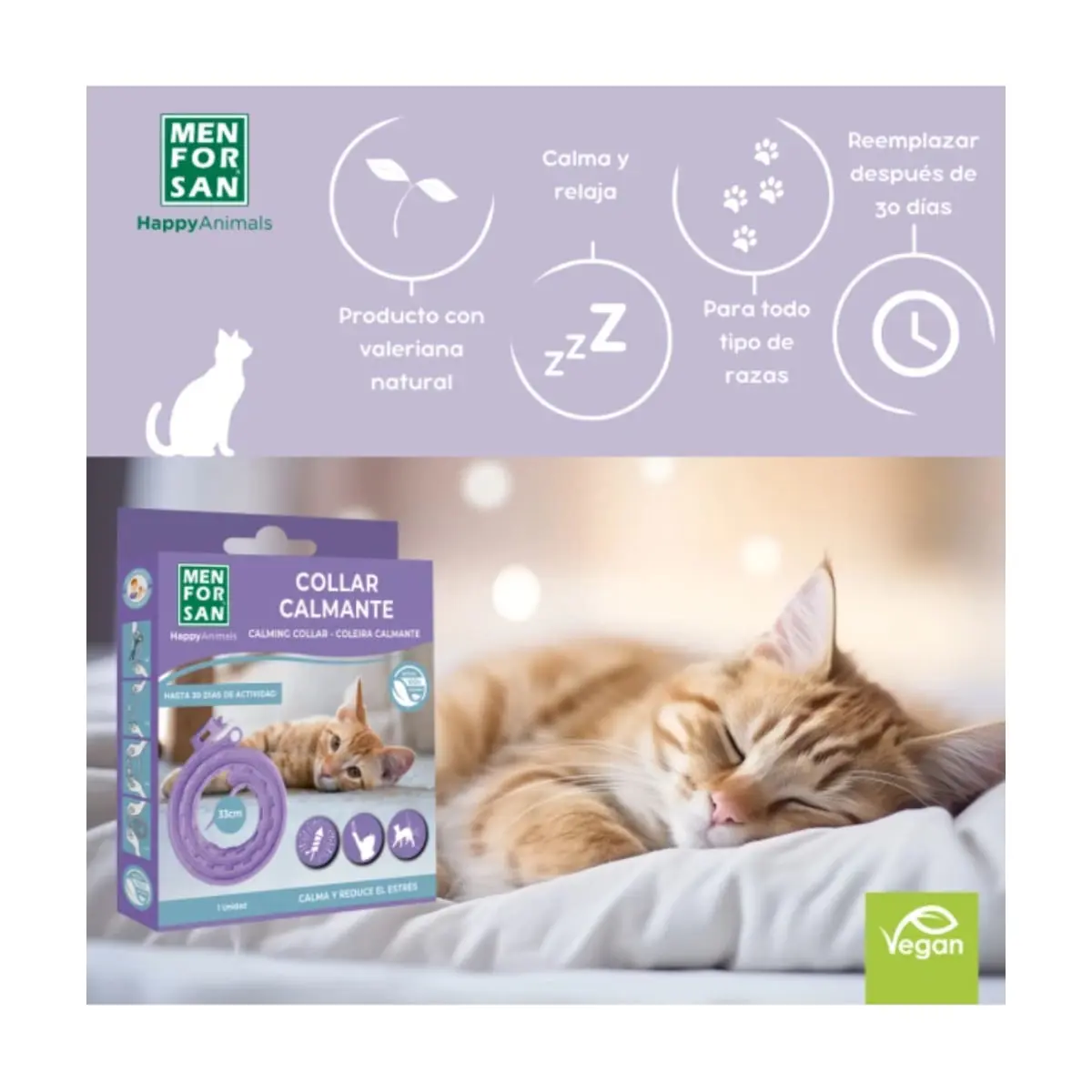 MENFORSAN Zgarda Calmanta 33cm, supliment sistem nervos & calmante pisici, zgarda MENFORSAN Zgarda Calmanta 33cm, supliment sistem nervos & calmante pisici, cutie, 1buc zgarda - Image 3