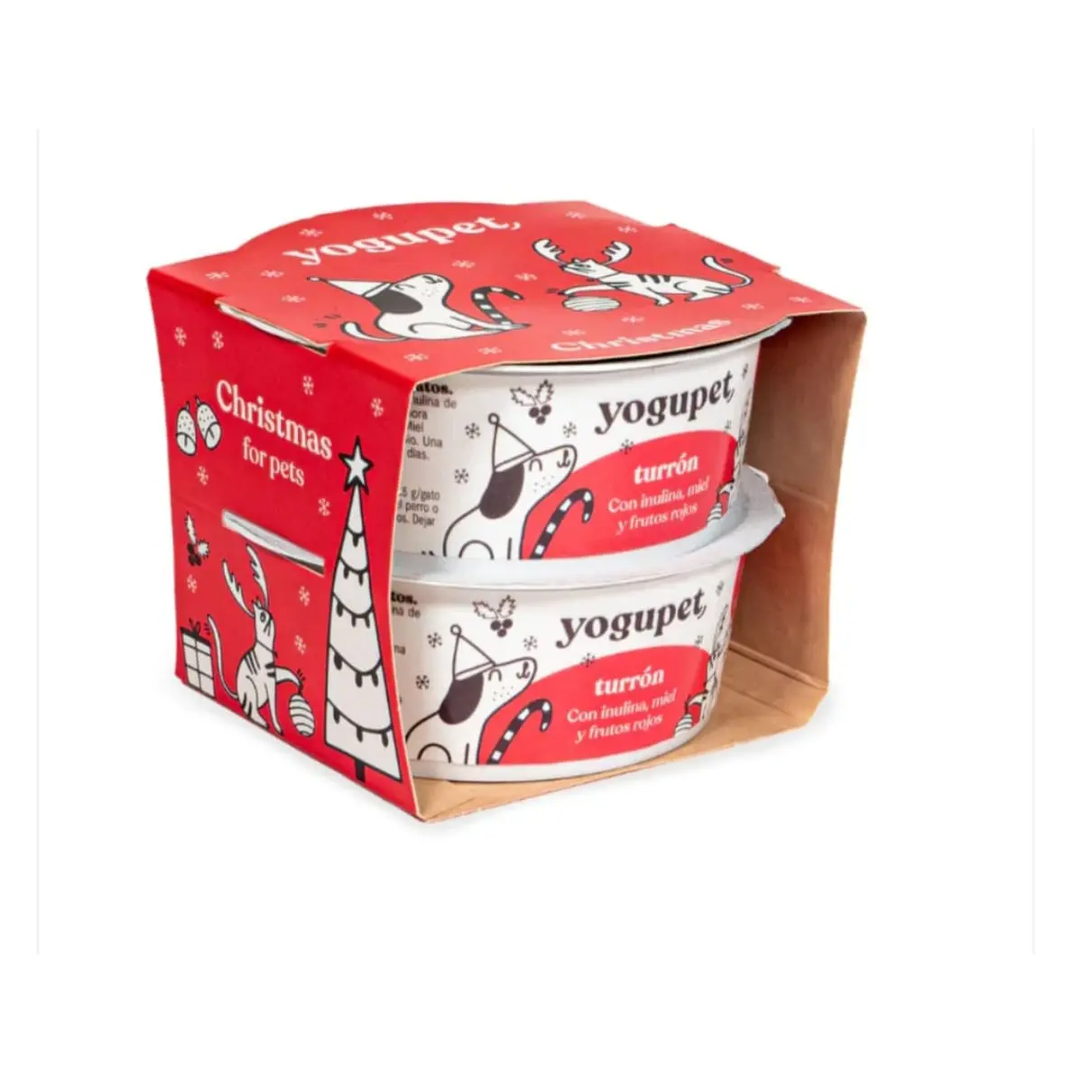 YOGUPET Christmas iaurt cu turron, XS-XL, recompense caini, (topping), multipack, 110g x 2buc