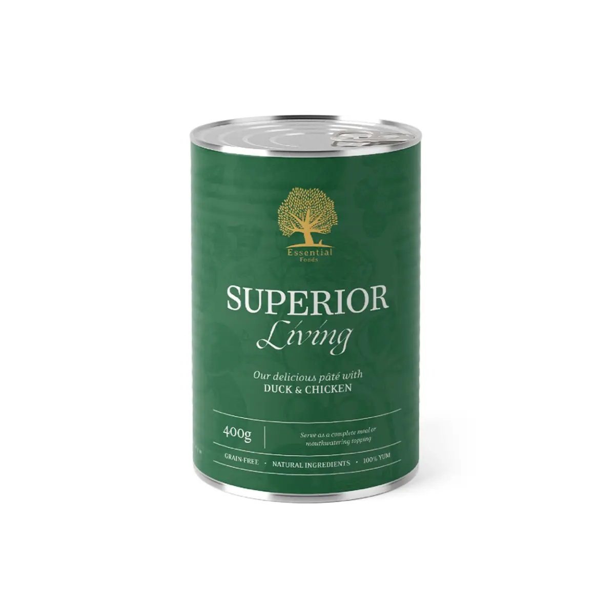 ESSENTIAL Superior Living, XS-XL, Rata si Pui, conserva hrana umeda fara cereale caini, (pate), 400g
