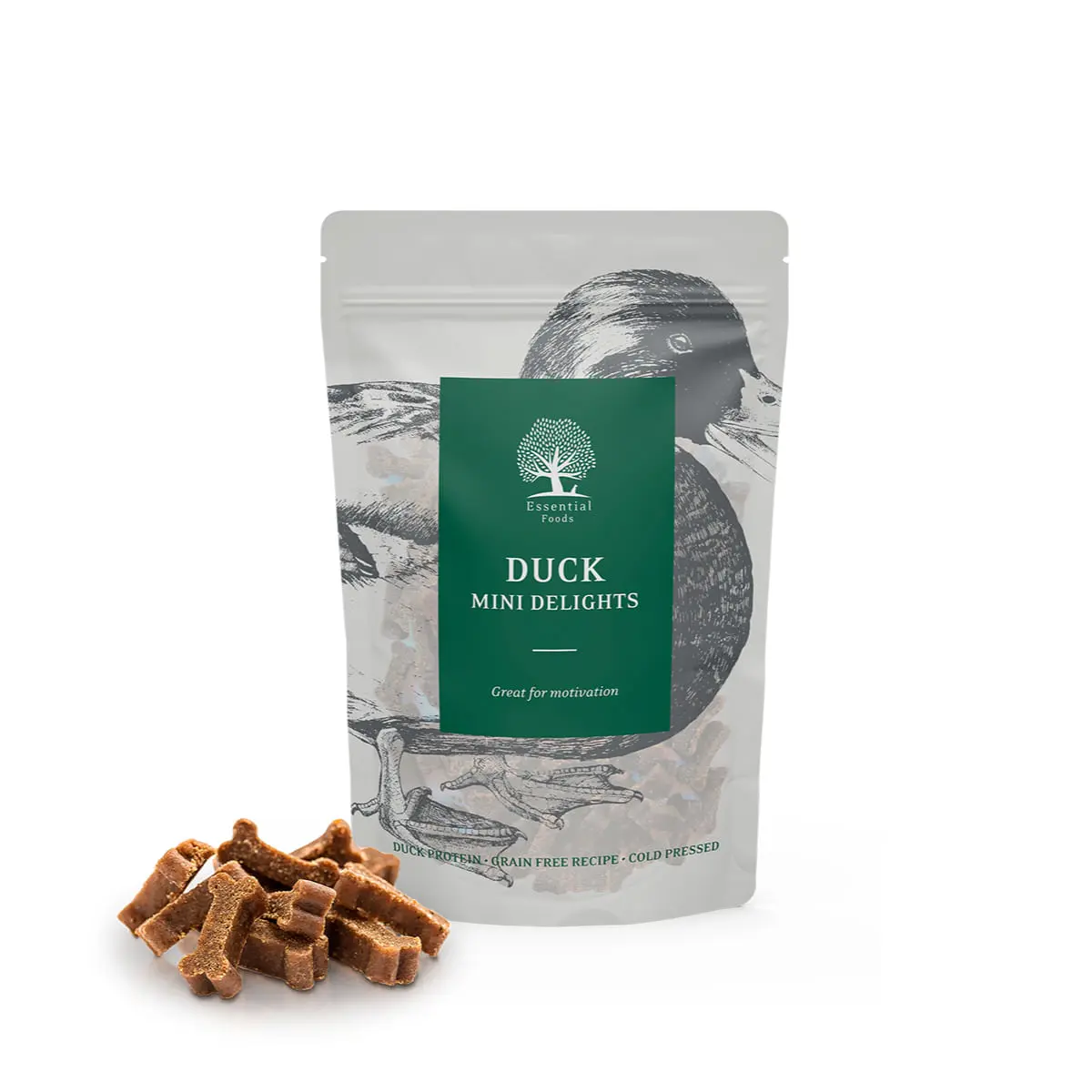ESSENTIAL Mini Delights, XS-S, Rata, punguta recompense fara cereale caini, 100g - Image 2