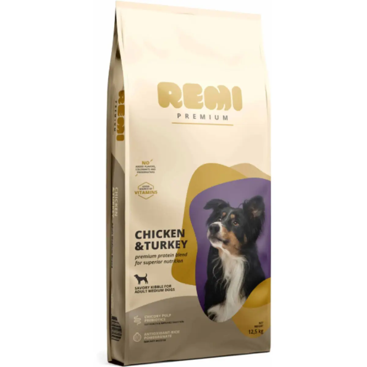 REMI PREMIUM Dog Medium, M, Pui si Curcan, hrana uscata caini, 12.5kg - Image 2