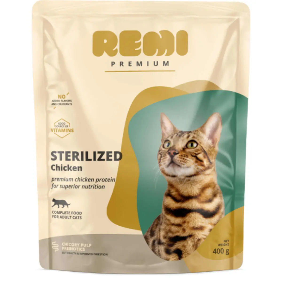 REMI PREMIUM Sterilized, Pui, hrana uscata pisici sterilizate, 400g