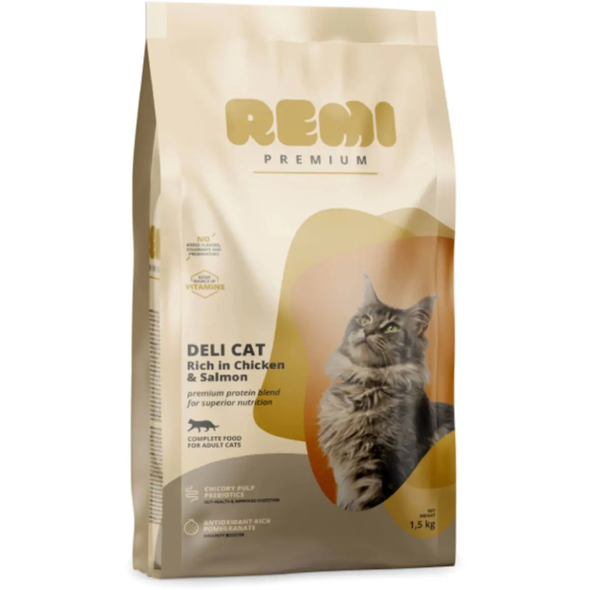 REMI PREMIUM Deli, Pui si Somon, hrana uscata pisici, 1.5kg - Image 2