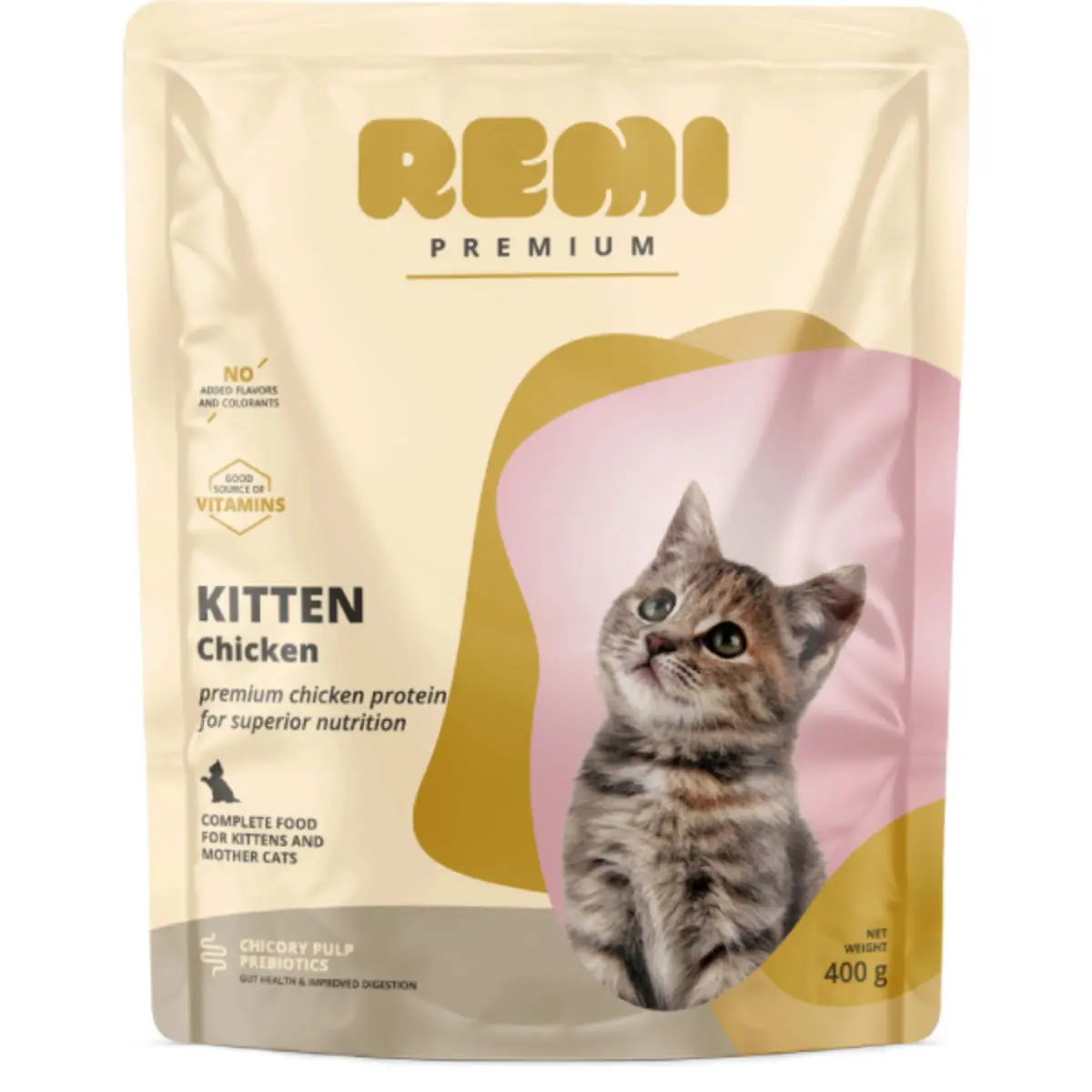 REMI PREMIUM Kitten, Pui, hrana uscata pisici junior, 400g